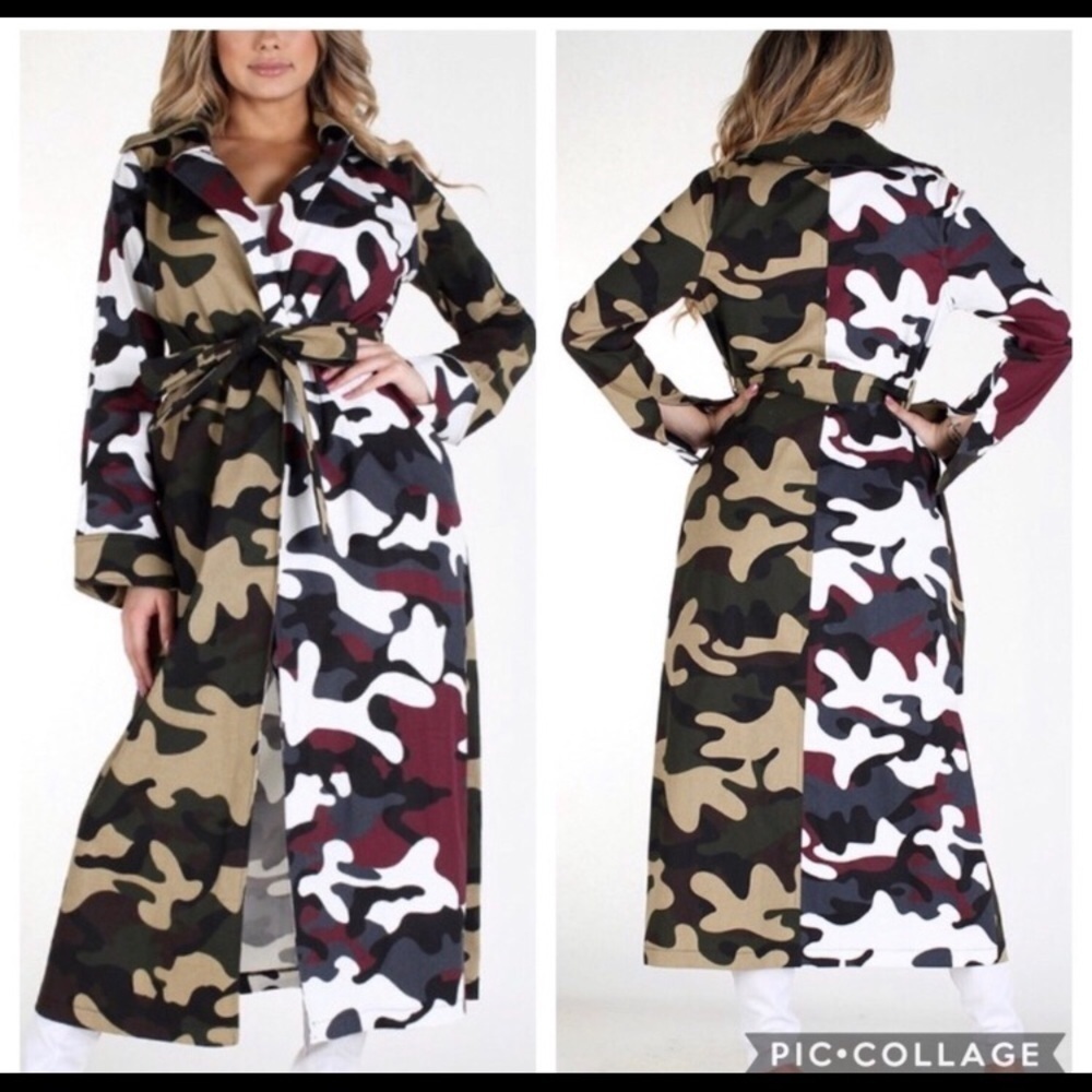 SALE!! Oh SO Cute Camouflaged Trench - Picture 3 of 3